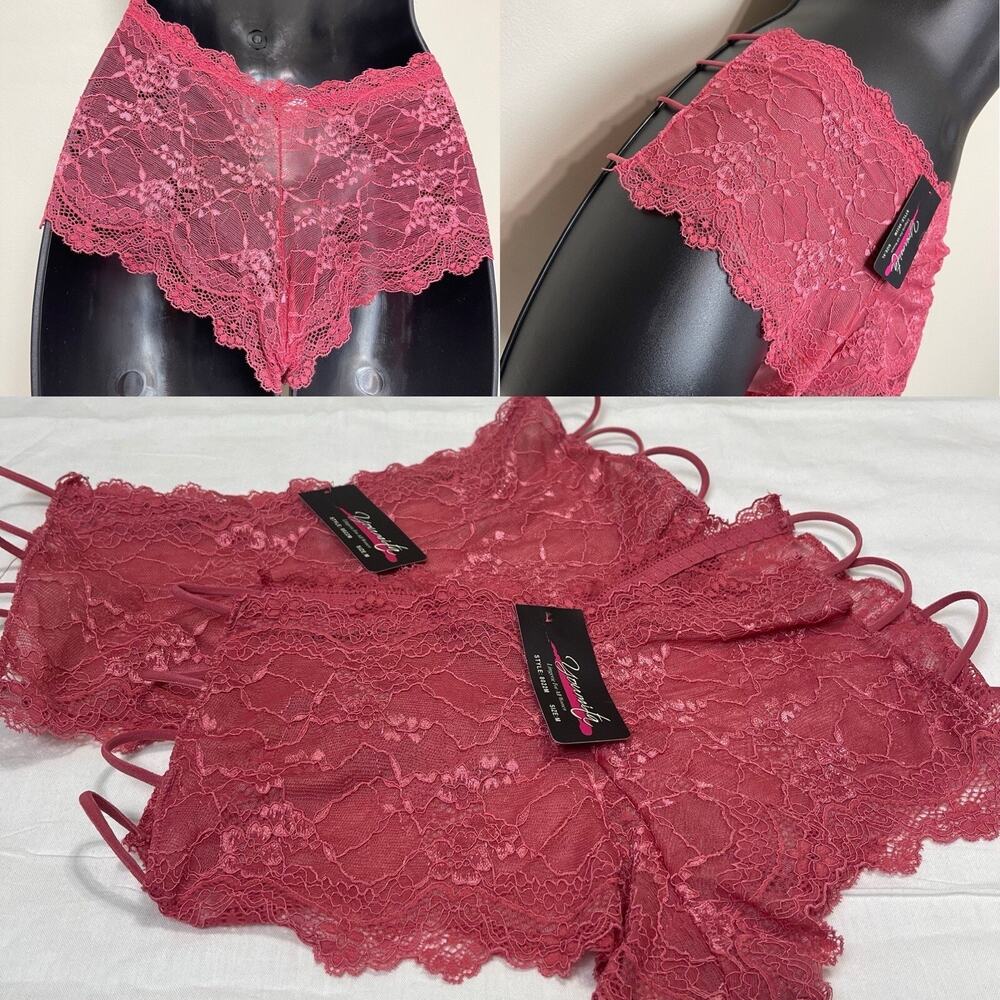 2-pack Youmita Lace Wide Sexy Panties Women Underwear Lingerie Side String M